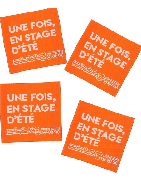 Set of 4 sew-on labels - Once, during a summer internship