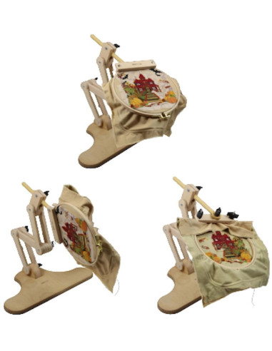 Adjustable table stand with multiple settings for embroidery hoop
