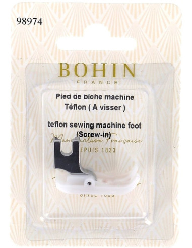 Teflon presser foot screw-on sewing machine Bohin