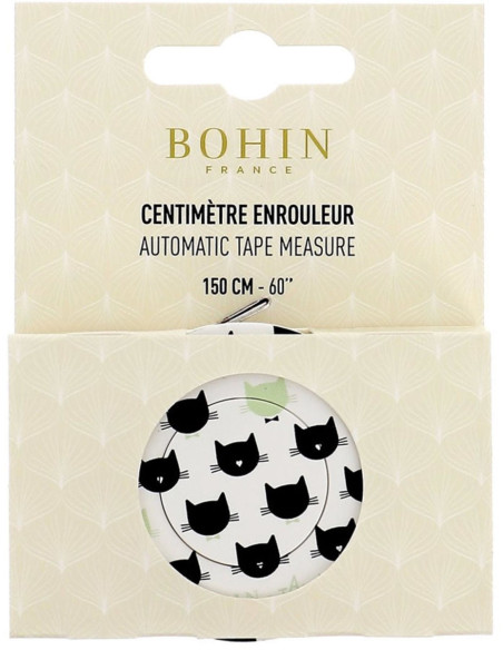 150 cm retractable tape measure with Cat design by Bohin