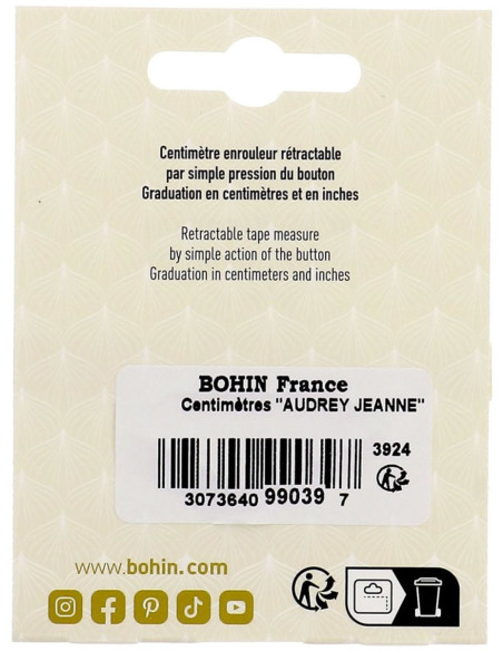 150 cm retractable tape measure with Cat design by Bohin
