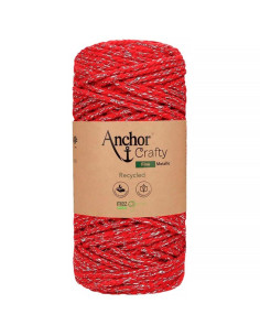 Recycled macramé cotton Crafty Fine Metallic Anchor