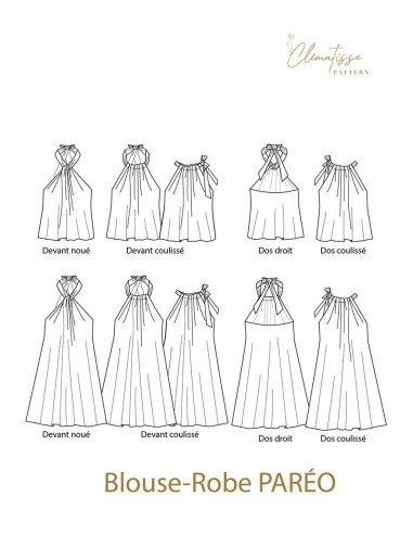 Blouse and Pareo Dress Pattern - Clématisse Pattern