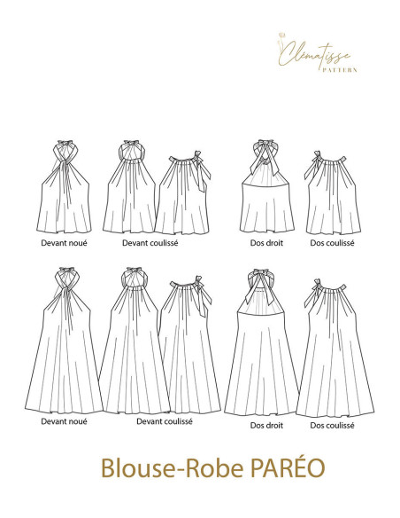 Blouse and Pareo Dress Pattern - Clématisse Pattern