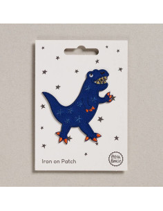 Iron-on patch - Blue dinosaur