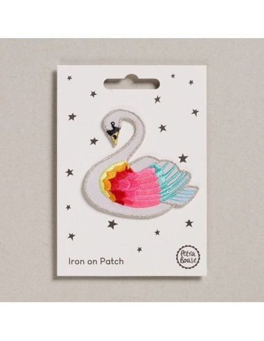 Iron-on patch - Rainbow swan