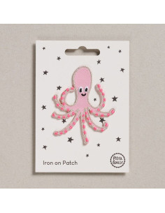 Iron-on patch - Pink octopus
