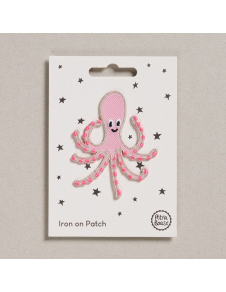 Iron-on patch - Pink octopus