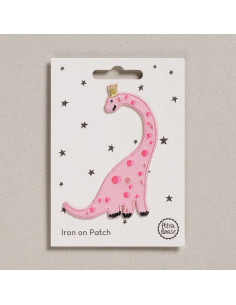 Iron-on patch - Pink dinosaur
