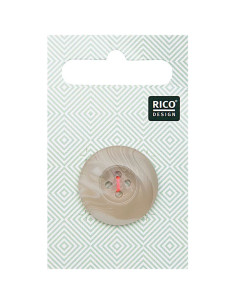 1 button card, horn-like scale appearance - Beige 25 mm