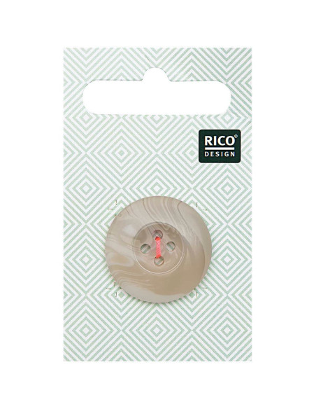 1 button card, horn-like scale appearance - Beige 25 mm