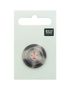1 button card, horn-like scale appearance - Beige and gray 25 mm