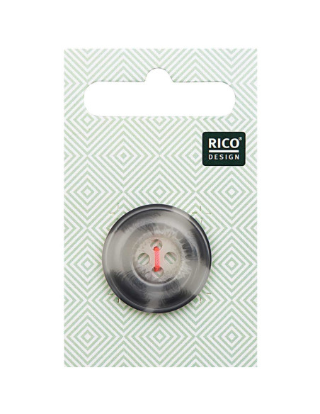 1 button card, horn-like scale appearance - Beige and gray 25 mm