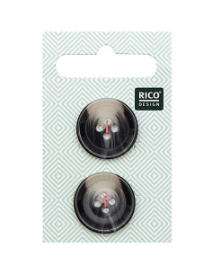 Card of 2 horn-look shell buttons - Gray 22 mm