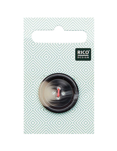 1 button card, horn-like scale appearance - Gray 25 mm