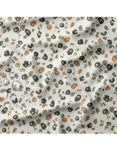 Waterproof fabric for raincoat - Félyna ecru and brown