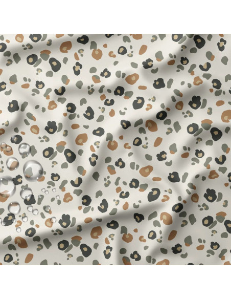 Waterproof fabric for raincoat - Félyna ecru and brown