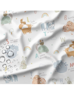 Waterproof fabric for raincoat - Mamma white and blue