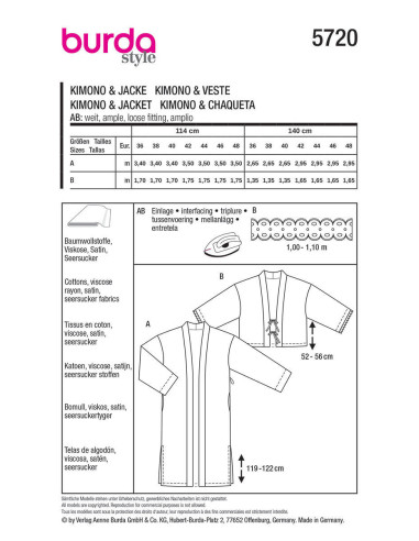 Jacket pattern - Burda 5720