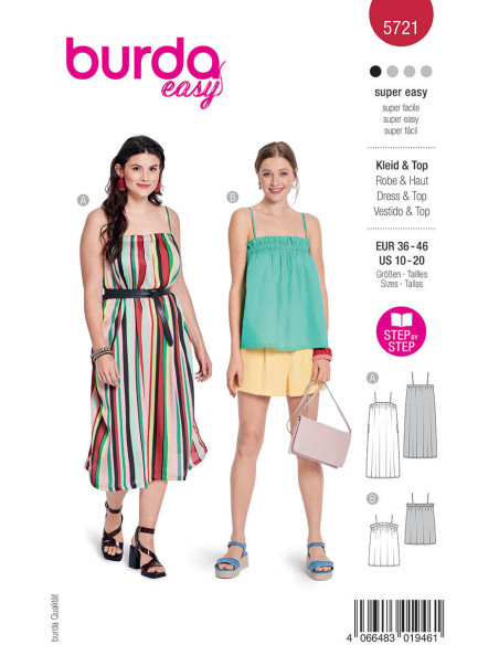 Dress and Top Pattern - Burda 5721