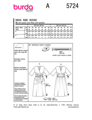 Dress pattern - Burda 5724