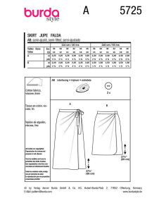 Skirt pattern - Burda 5725 2