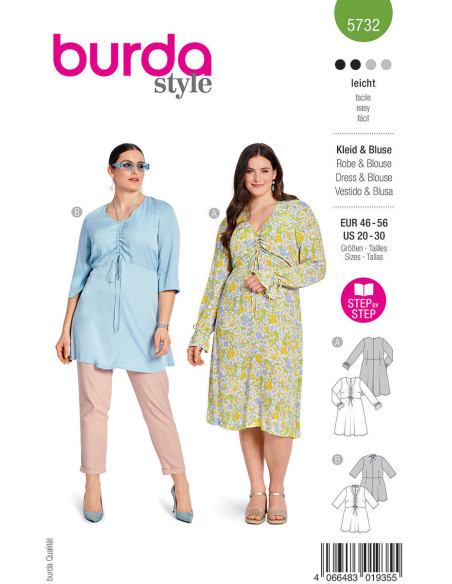 Dress and blouse pattern - Burda 5732