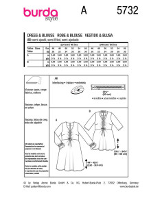 Dress and blouse pattern - Burda 5732 2