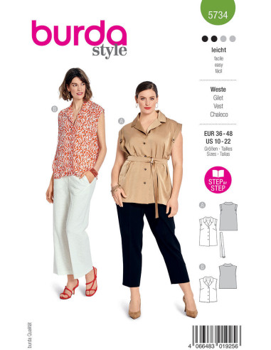 Vest pattern - Burda 5734
