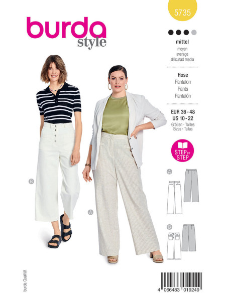 Pants pattern - Burda 5735