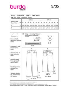 Pants pattern - Burda 5735 2