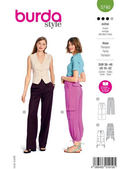 Pants pattern - Burda 5740