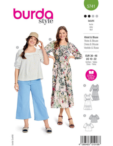 Dress and blouse pattern - Burda 5741