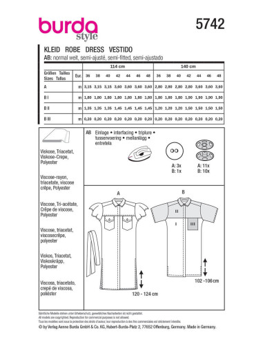 Dress pattern - Burda 5742