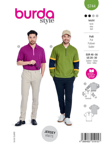 Pullover pattern - Burda 5744
