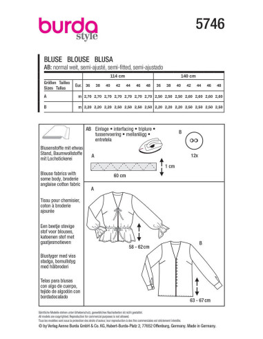 Blouse pattern - Burda 5746