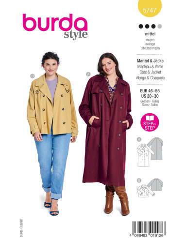 Coat pattern - Burda 5747