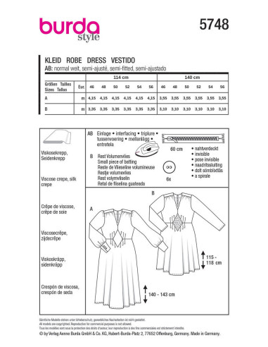 Dress pattern - Burda 5748