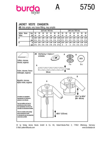 Jacket pattern - Burda 5750