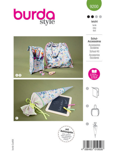 School accessories pattern - Burda 9200