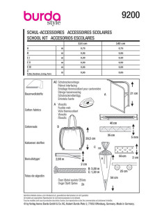 School accessories pattern - Burda 9200 2