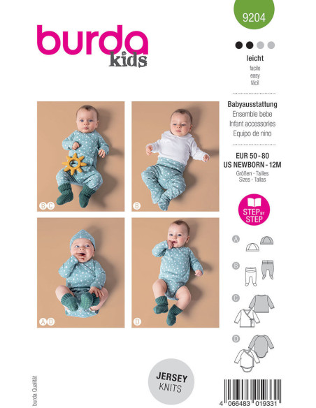 Baby Outfit Pattern - Burda 9204