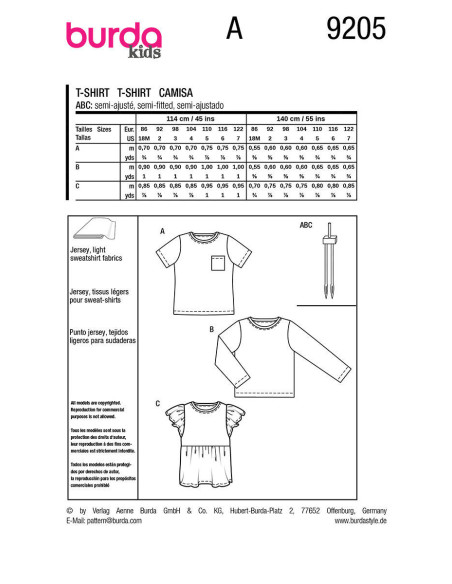 Pattern for top - Burda 9205
