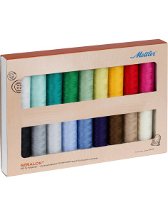Box of 18 polyester sewing threads 200m Mettler ®