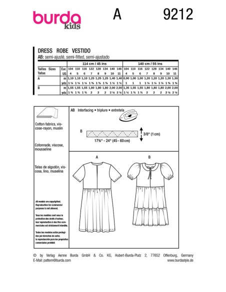 Dress pattern - Burda 9212