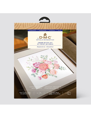 Cross-stitch embroidery kit - Fresh bouquet