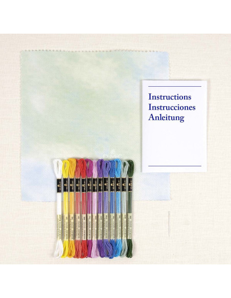Cross-stitch embroidery kit - Floral half-moon