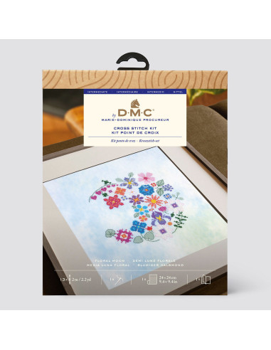 Cross-stitch embroidery kit - Floral half-moon