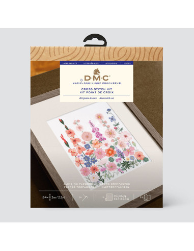 Cross-stitch embroidery kit - Climbing flowers