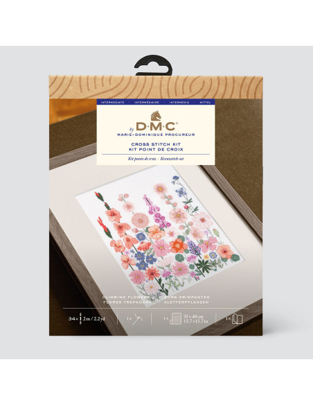Cross-stitch embroidery kit - Climbing flowers